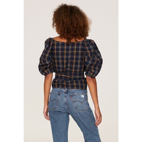 Madewell Navy and Brown Plaid Blouse - Picture 16 of 16